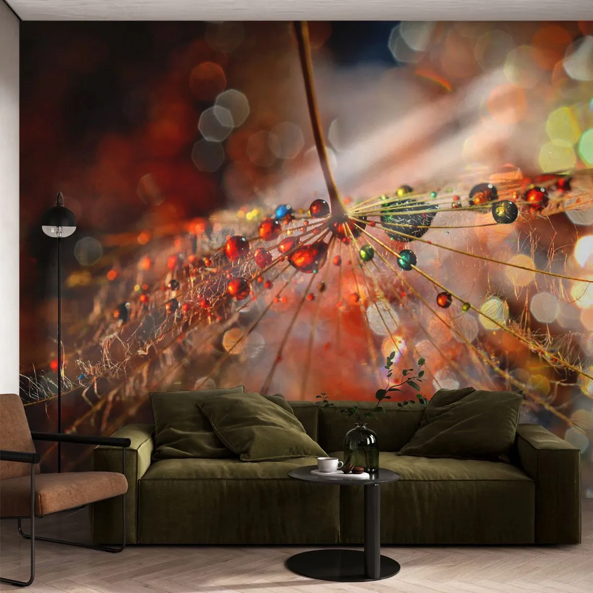 Öntapadós Fotótapéta Deluxe Sticker - Pókszálra fűzve - Absztrakció, pókháló, Darab - 400x280 cm