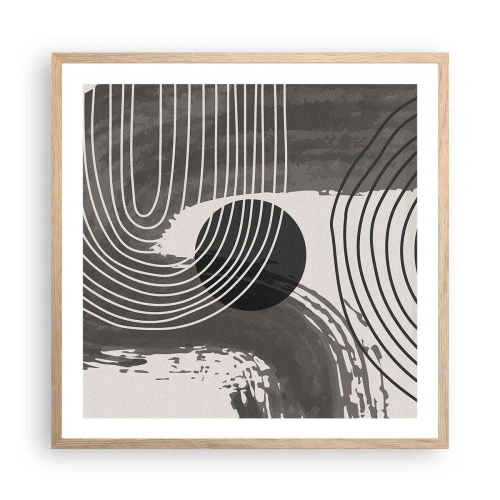 Poszter világos tölgy keretben - Az ovális nyer - 60x60 cm