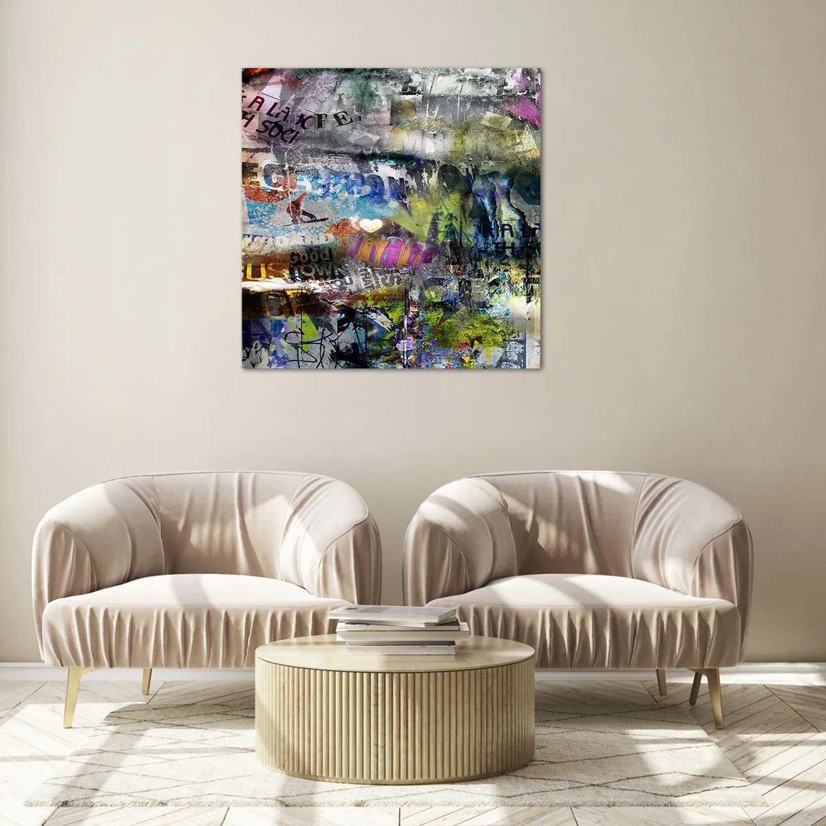 Üveg kép - Emlékek kollázsa - 70x70 cm