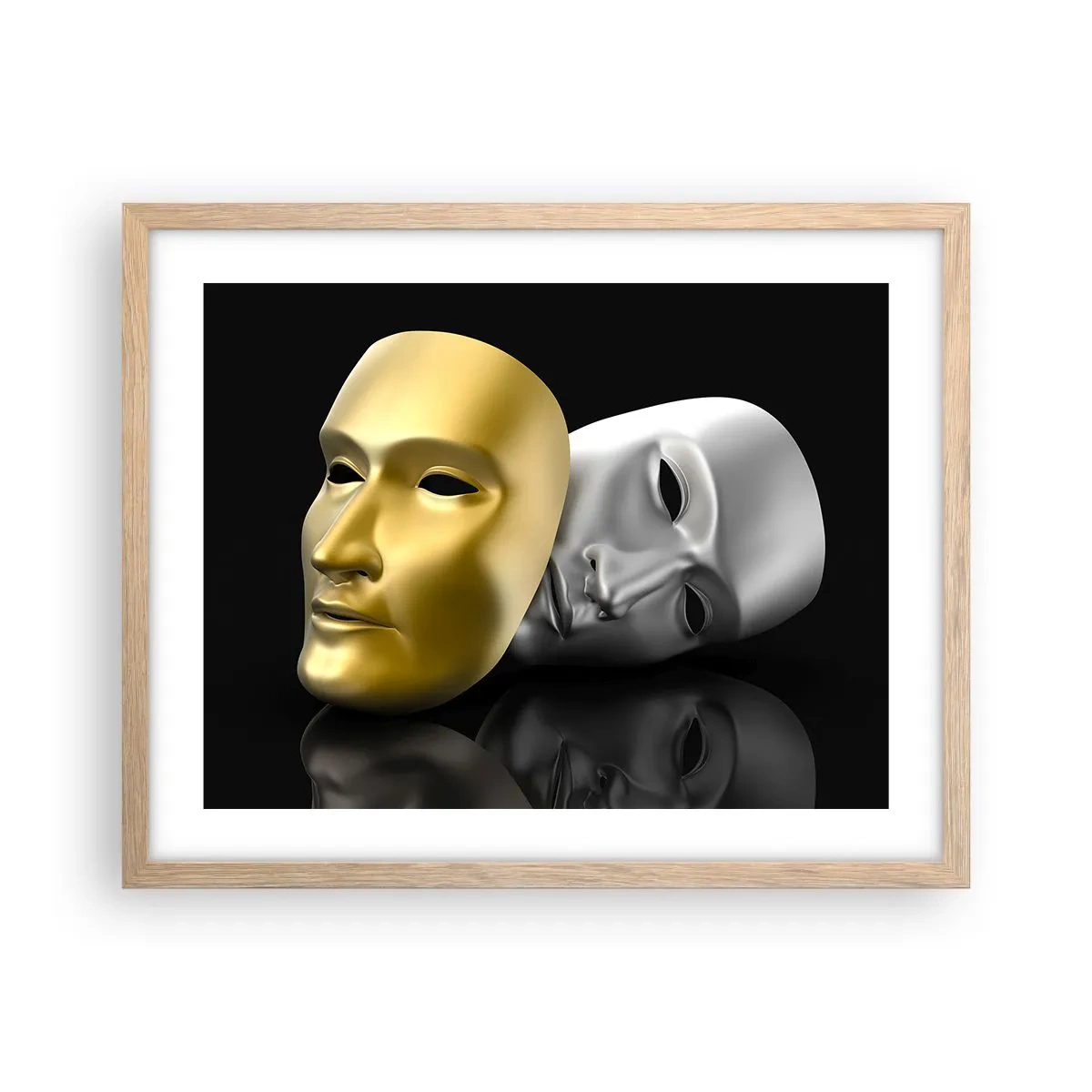 Poszter világos tölgy keretben - Az élet színház - 50x40 cm