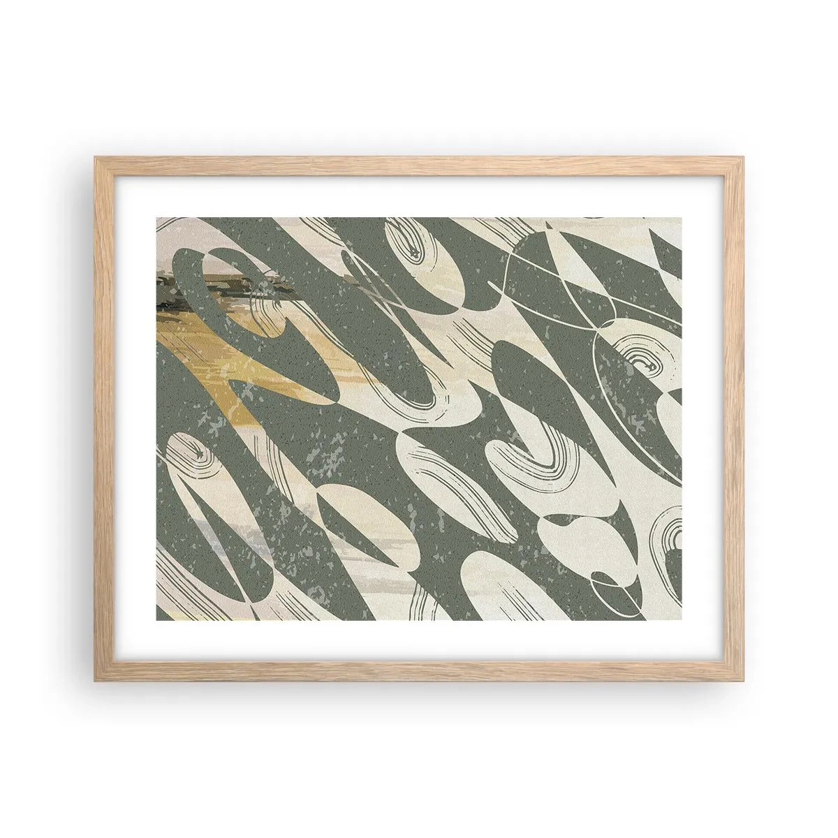 Poszter világos tölgy keretben - Ritmikus absztrakció - 50x40 cm