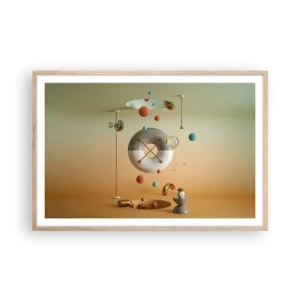 Poszter világos tölgy keretben - Bármi megtörténhet - 91x61 cm