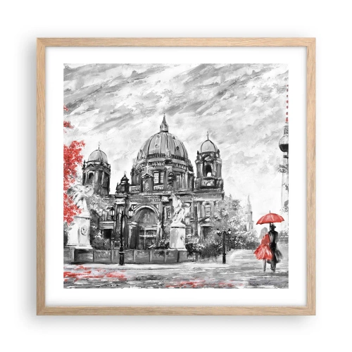 Poszter világos tölgy keretben - Berlini találkozó - 50x50 cm