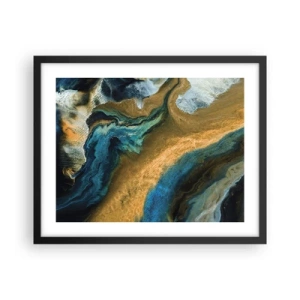 Poszter fehér keretben - Kék - sárga - kölcsönös hatások - 50x40 cm