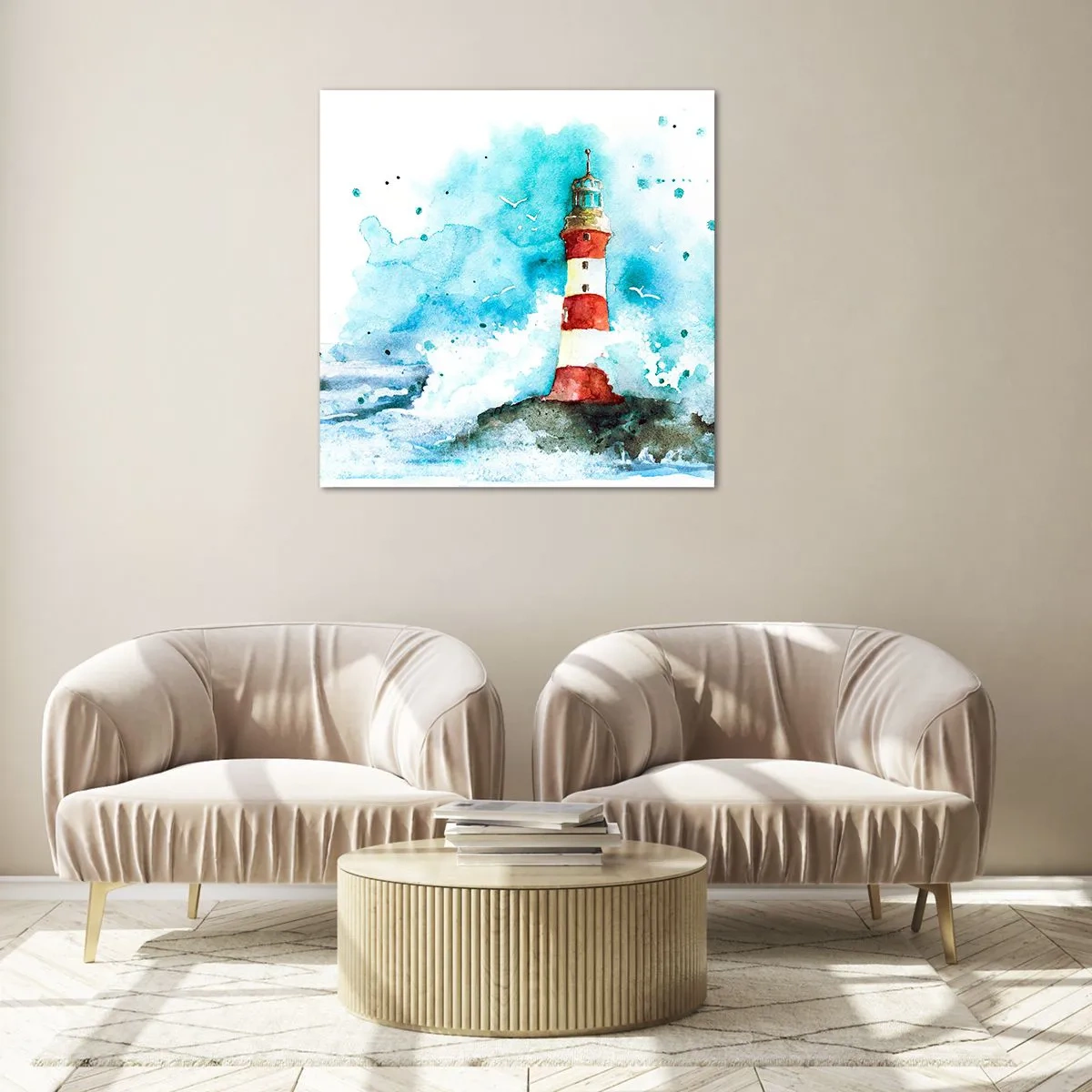 Üveg kép - Az elemek egysége - 30x30 cm