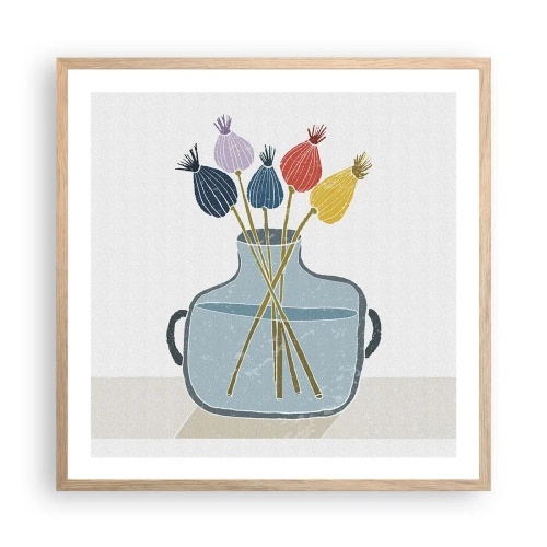 Poszter világos tölgy keretben - Mint egy mákszem - 60x60 cm