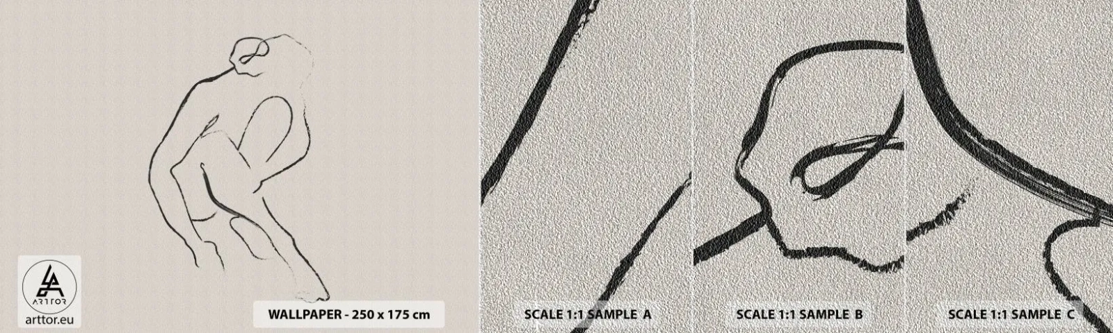 Fotótapéta Minta Premium Sand - Intim vázlat - Minimalizmus, törvény, Nő - 100x30 cm