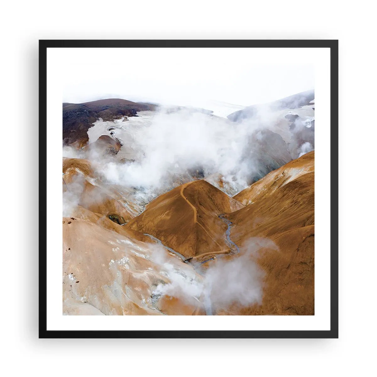Poszter fehér keretben - Izland nyers szépsége - 60x60 cm