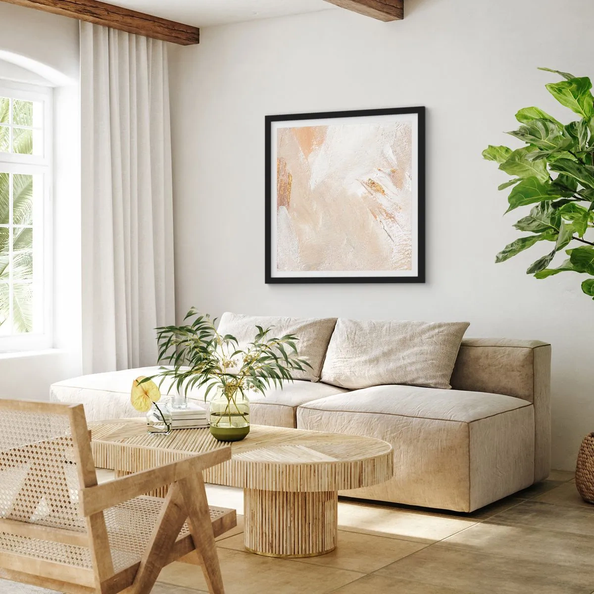 Poszter fehér keretben - Pasztell kompozíció - 40x40 cm