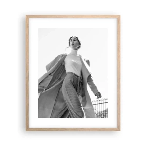 Poszter világos tölgy keretben - Velem jössz? - 40x50 cm