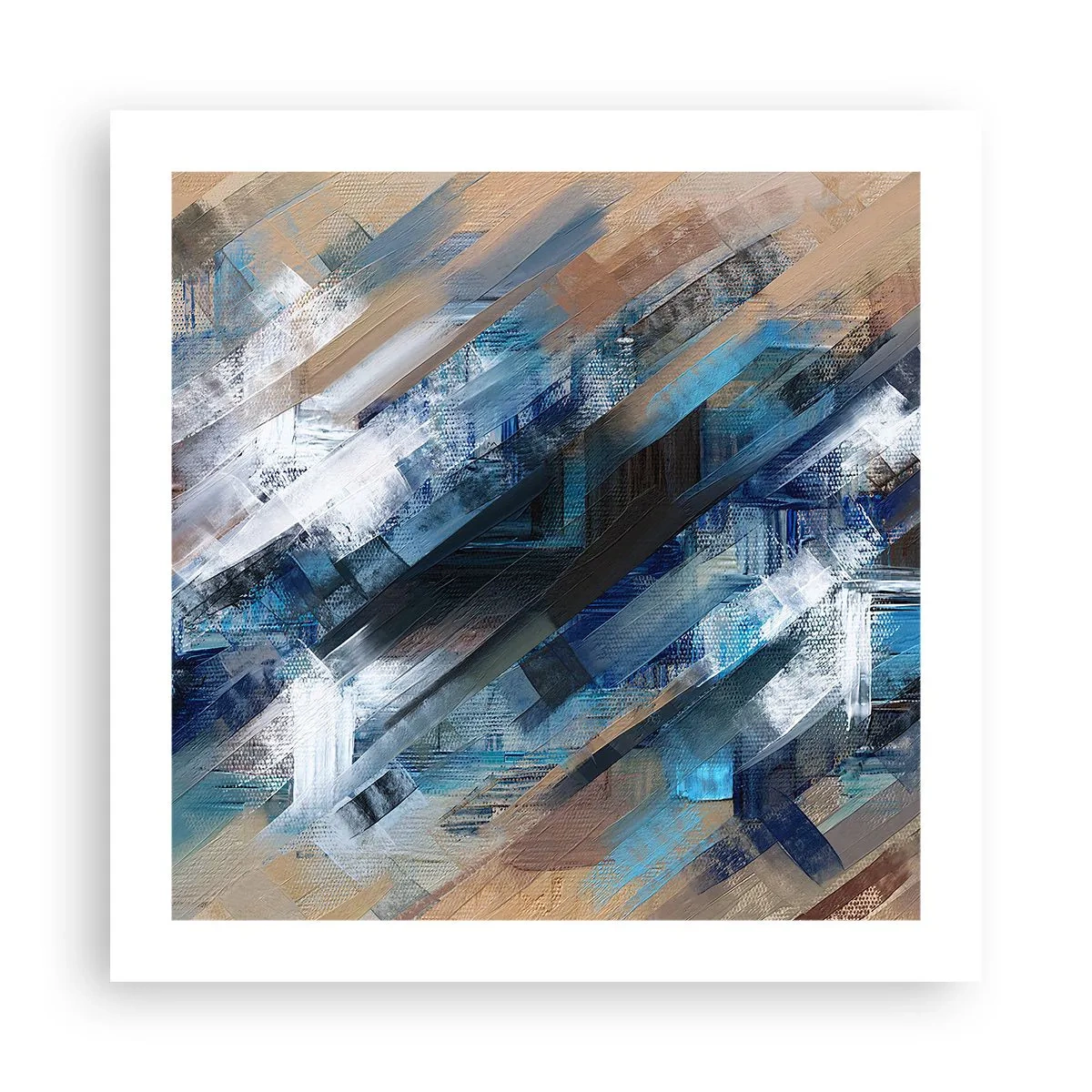 Poszter - Kék ferdén - 50x50 cm