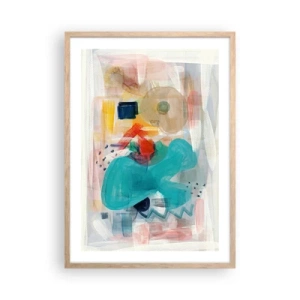 Poszter világos tölgy keretben - Színes játék - 50x70 cm