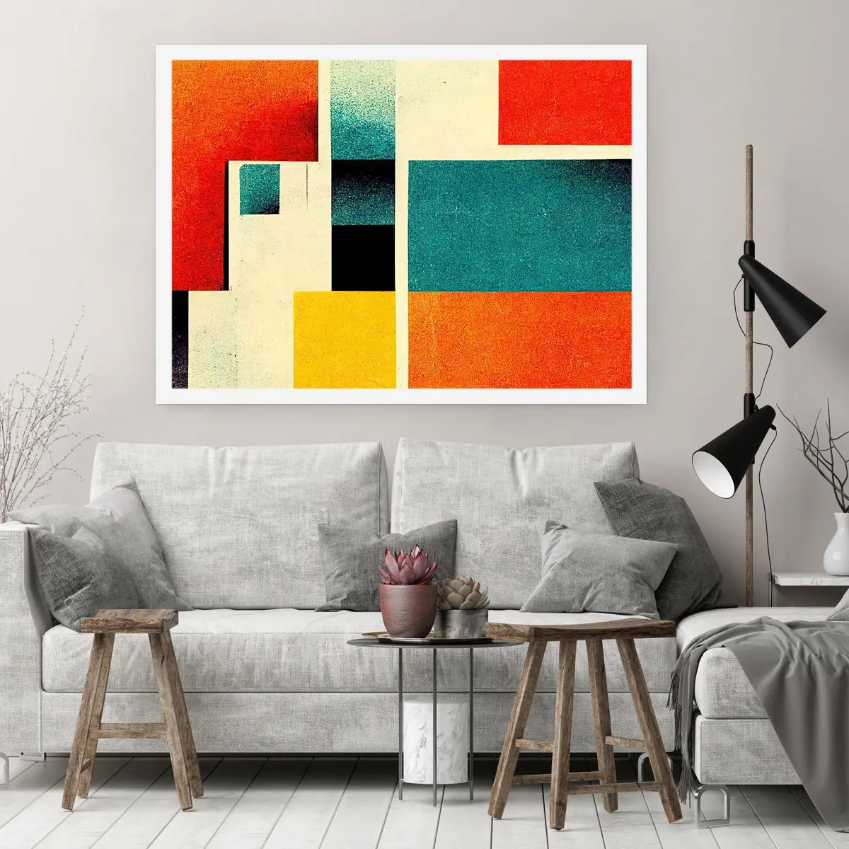 Poszter - Geometrikus absztrakció - jó energia - 91x61 cm