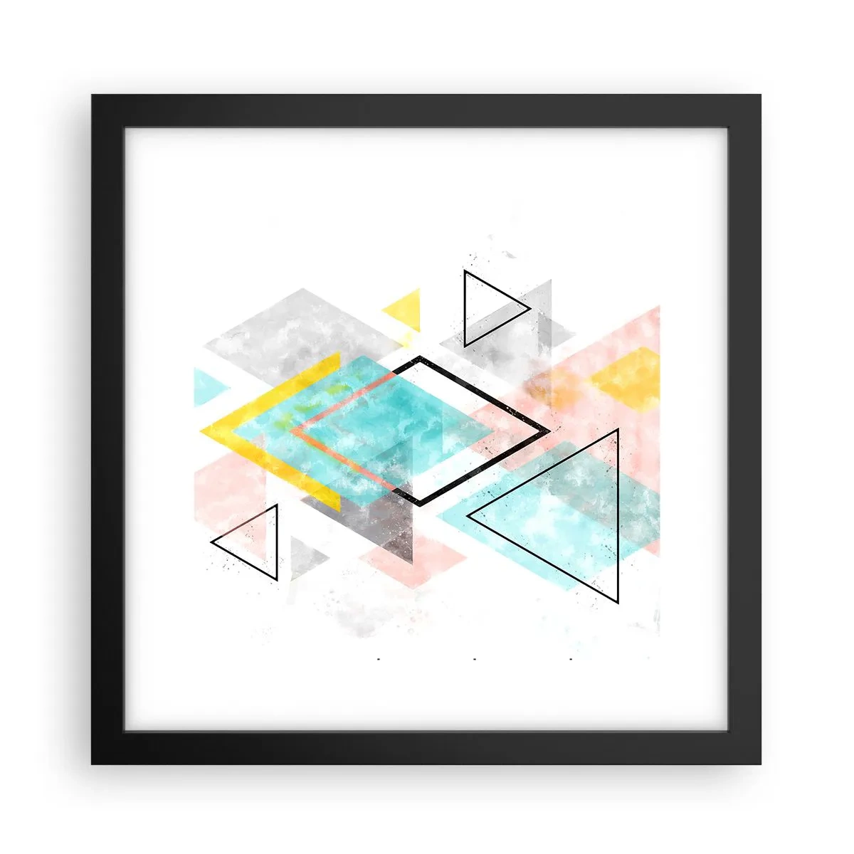 Poszter fehér keretben - Geometriai játék - 30x30 cm
