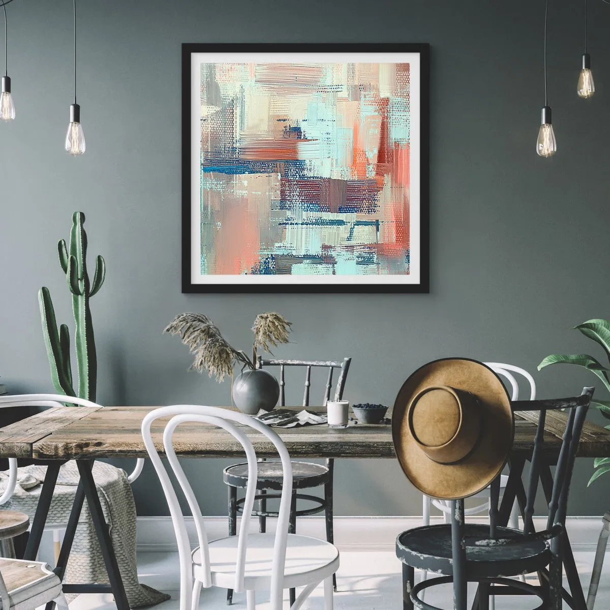 Poszter fehér keretben - Elérve a fényt - 40x40 cm