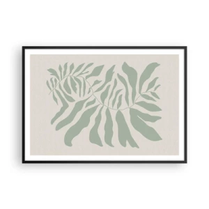 Poszter fehér keretben - Smaragdzöld ág - 100x70 cm