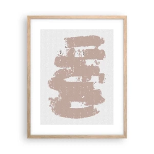 Poszter világos tölgy keretben - Absztrakció lágy rózsaszínben - 40x50 cm