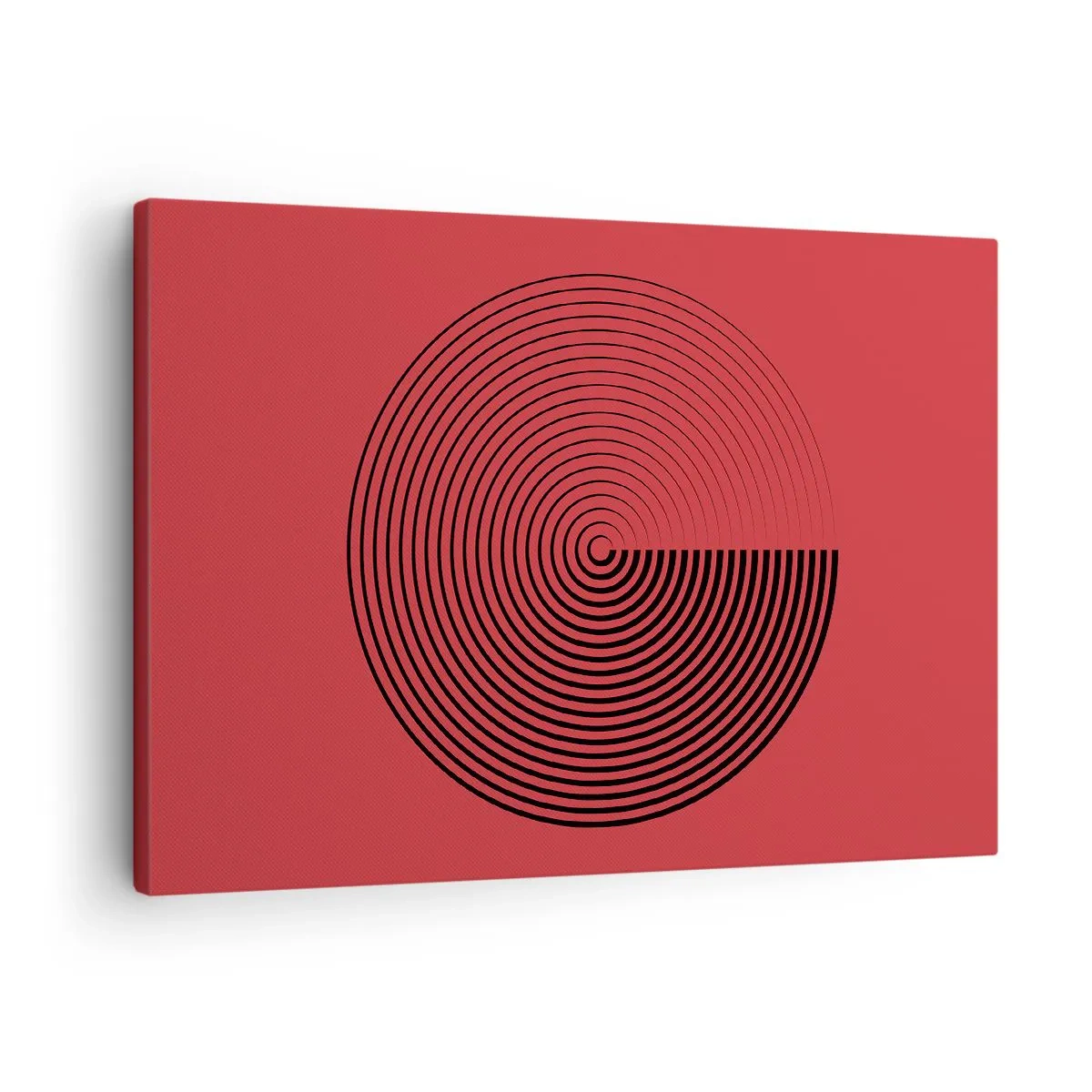 Vászonkép - Koncentrikus körök piros alapon - 70x50cm - Körkörös mozgás - Modern fali dekoráció nappalihoz és hálószobához ARTTOR