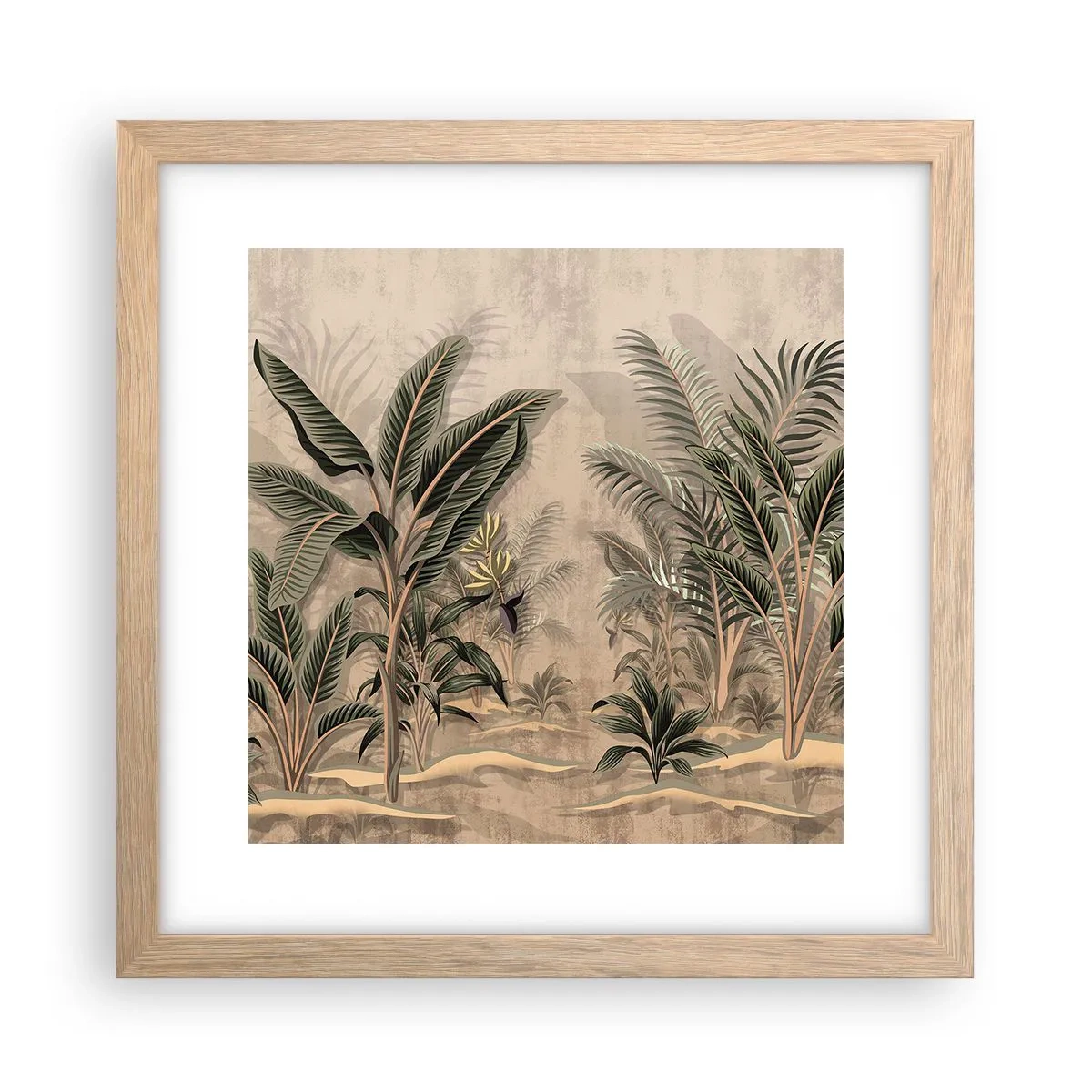 Poszter világos tölgy keretben - Gyarmati stílusú metszet - 30x30 cm