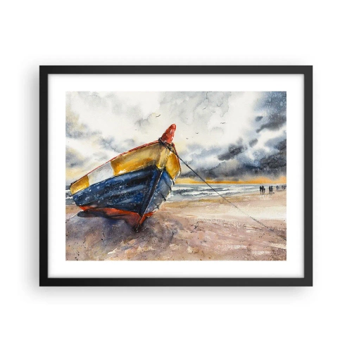 Poszter fehér keretben - Pihenés a parton - 50x40 cm