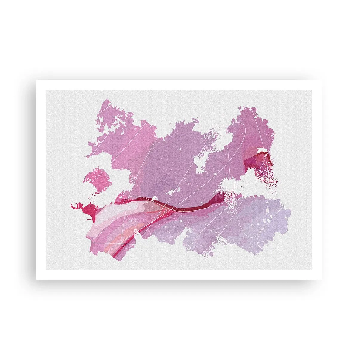 Poszter - Egy rózsaszín világ térképe - 100x70 cm
