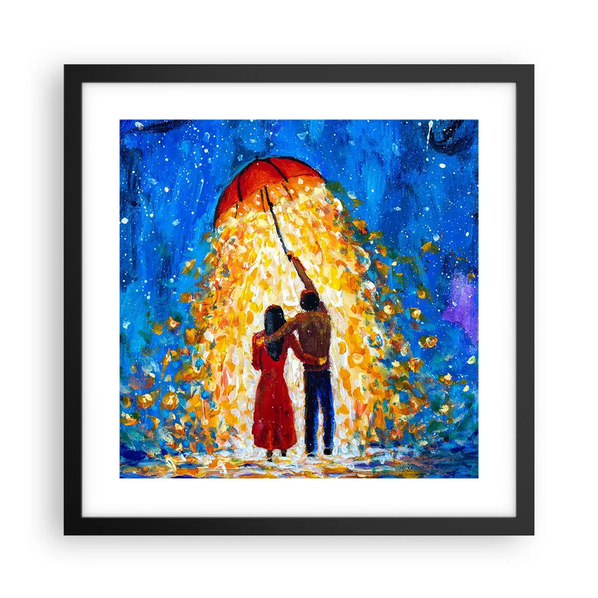 Poszter fehér keretben - Egy esős este varázsa? - 40x40 cm