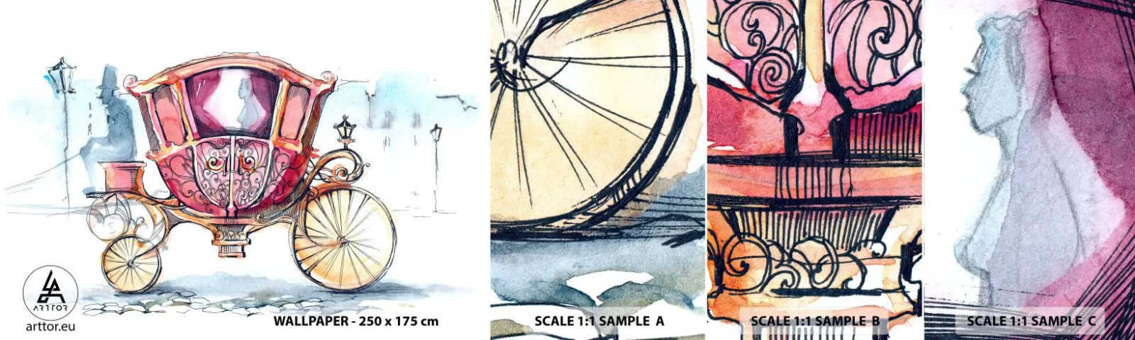 Fotótapéta Minta Öntapadós Deluxe Sticker - Esküvőre vagy bálba? - Gyerekeknek, Szállítás, Utazás - 100x30 cm