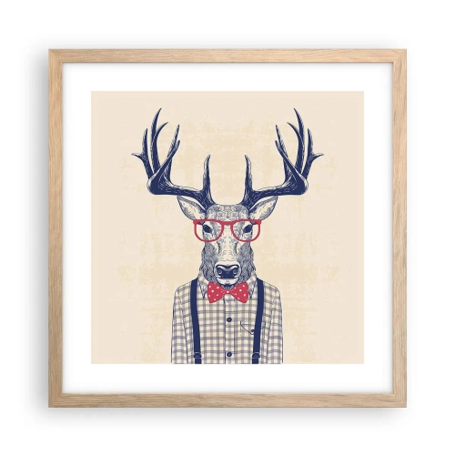 Poszter világos tölgy keretben - Mókás extravagancia - 40x40 cm