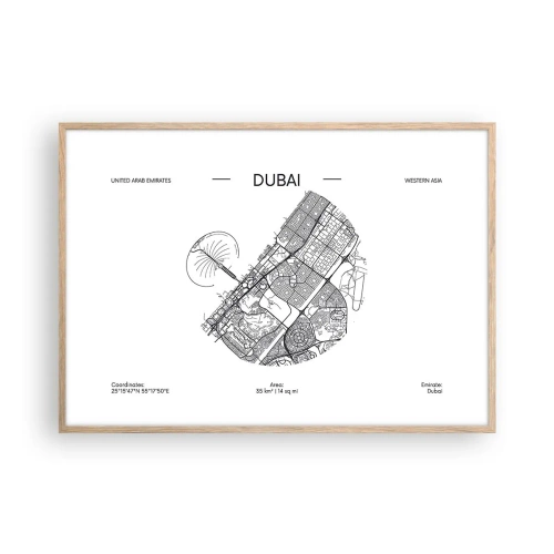Poszter világos tölgy keretben - Dubai anatómiája - 100x70 cm