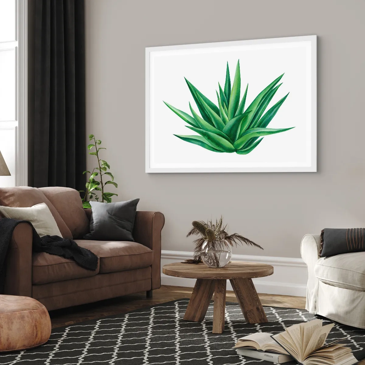 Poszter fekete keretben - Zöld - erő - élet - 100x70 cm