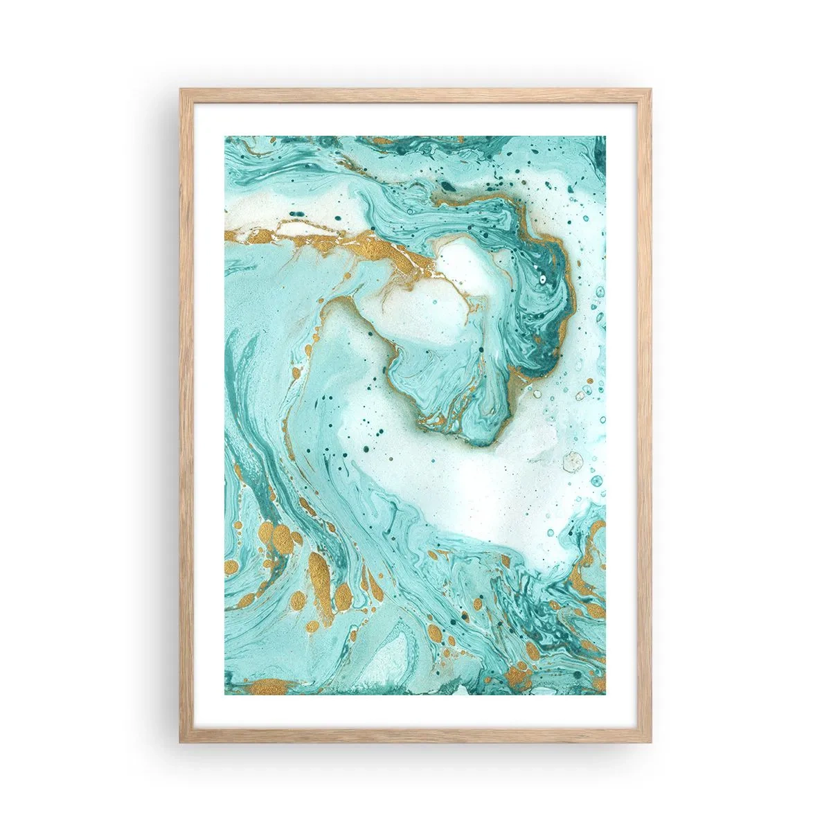 Poszter világos tölgy keretben - Az Edo-korszak nagy hulláma alatt - 50x70 cm