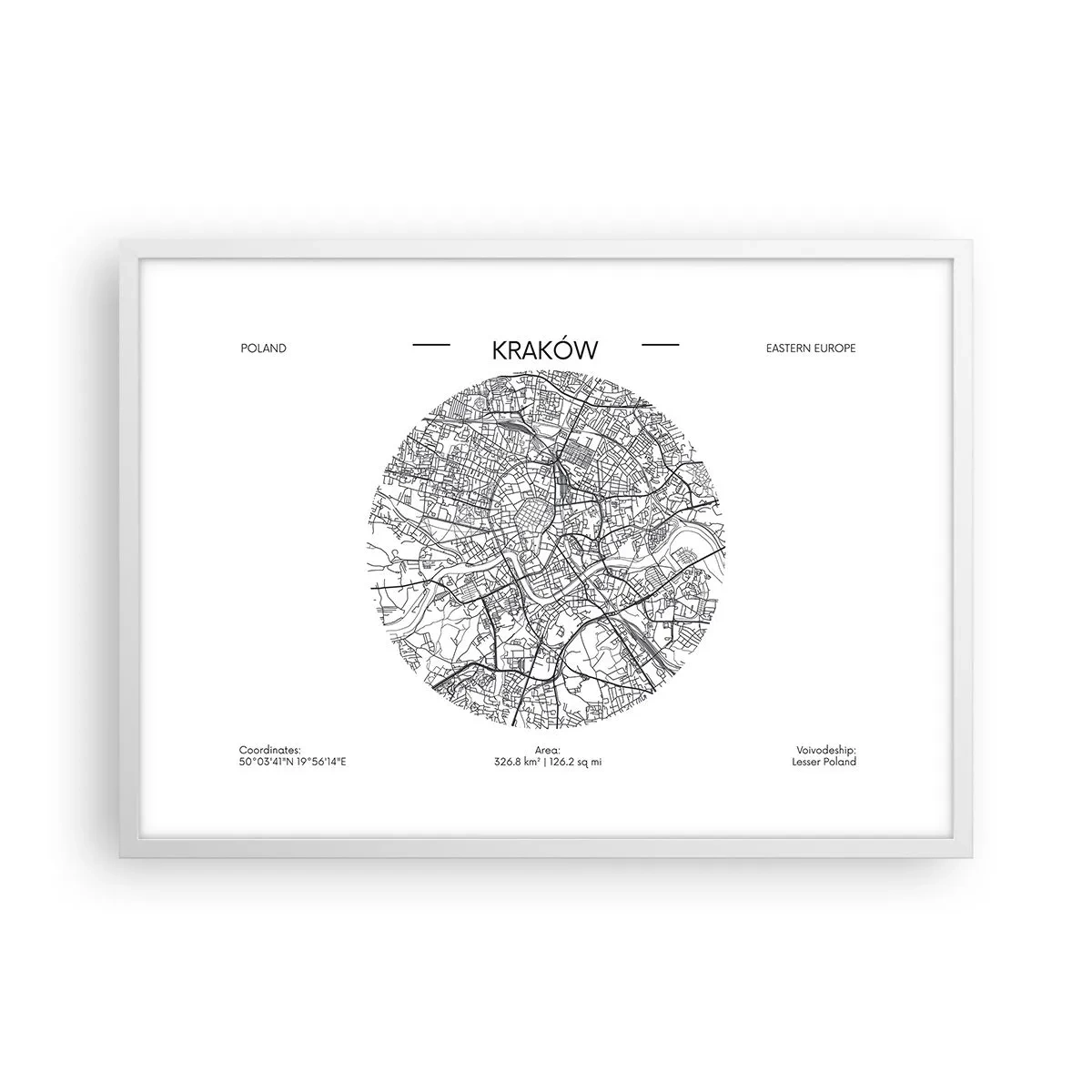 Poszter fekete keretben - Krakkó anatómiája - 70x50 cm