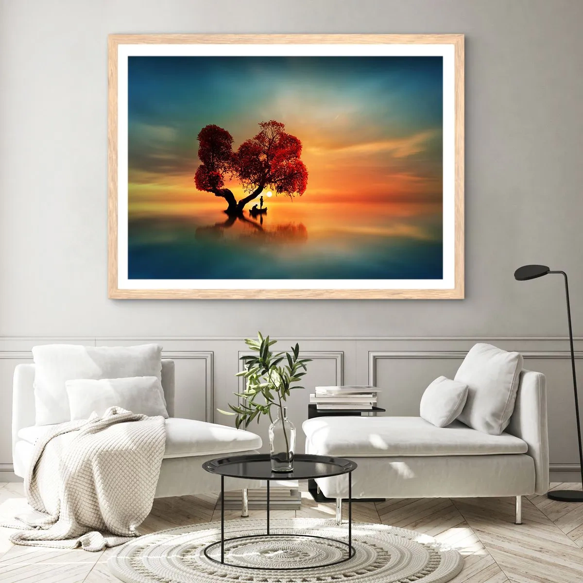Poszter világos tölgy keretben - A világtalanság csendje és az eltávoldotak - 100x70 cm