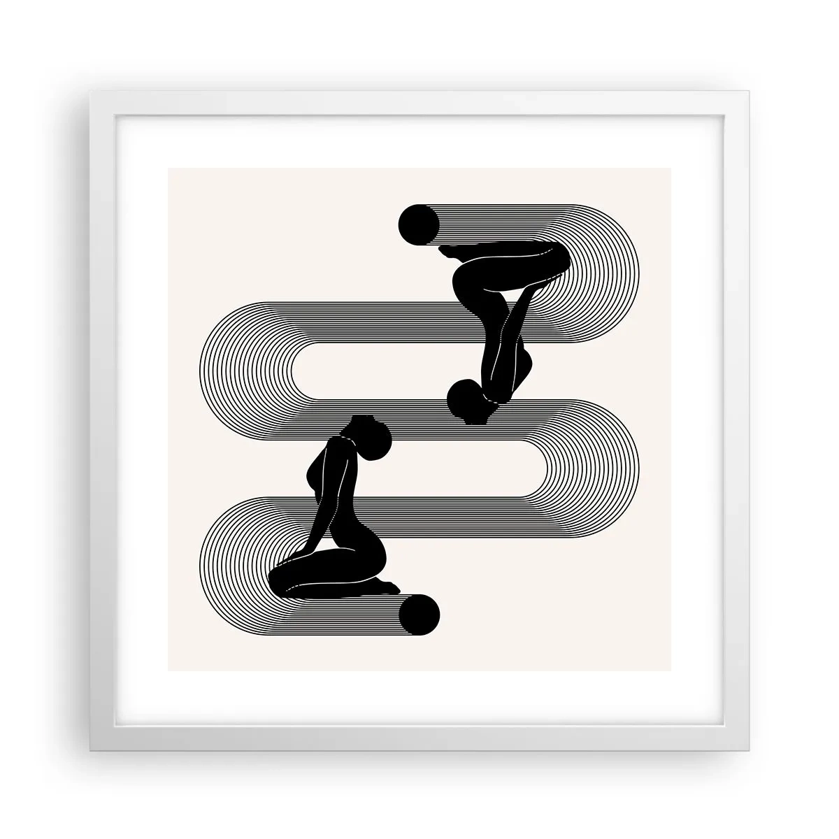 Poszter fekete keretben - Érzéki szimmetria - 40x40 cm