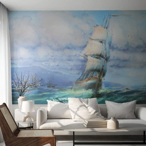 Fotótapéta Standard Eco - Segítő szeleket kívánunk - Vitorlás hajó, Tenger, vitorlázás - 400x280 cm