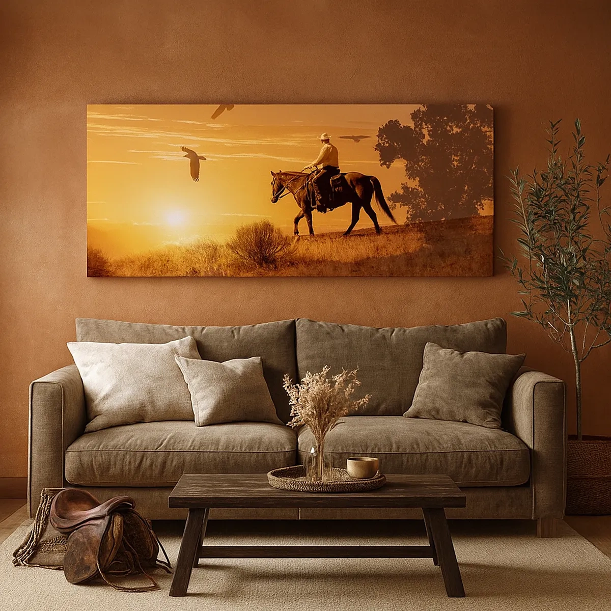 Vászonkép - Egyedül a prérin keresztül - 30x30 cm