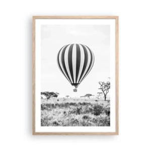 Poszter világos tölgy keretben - A szavanna felett - 50x70 cm