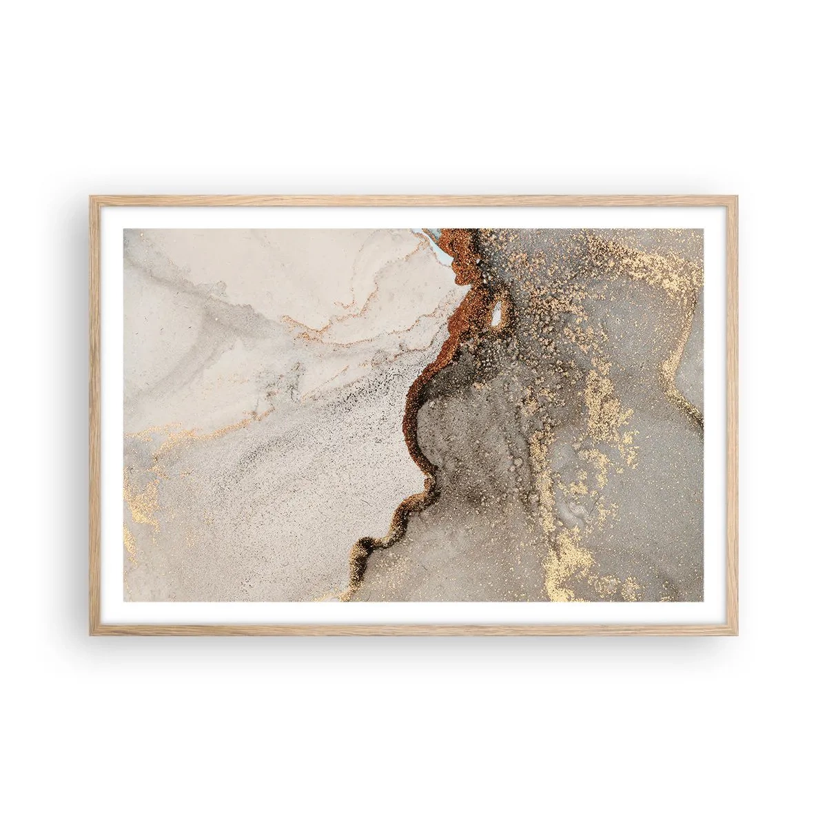 Poszter világos tölgy keretben - A színek határán - 91x61 cm