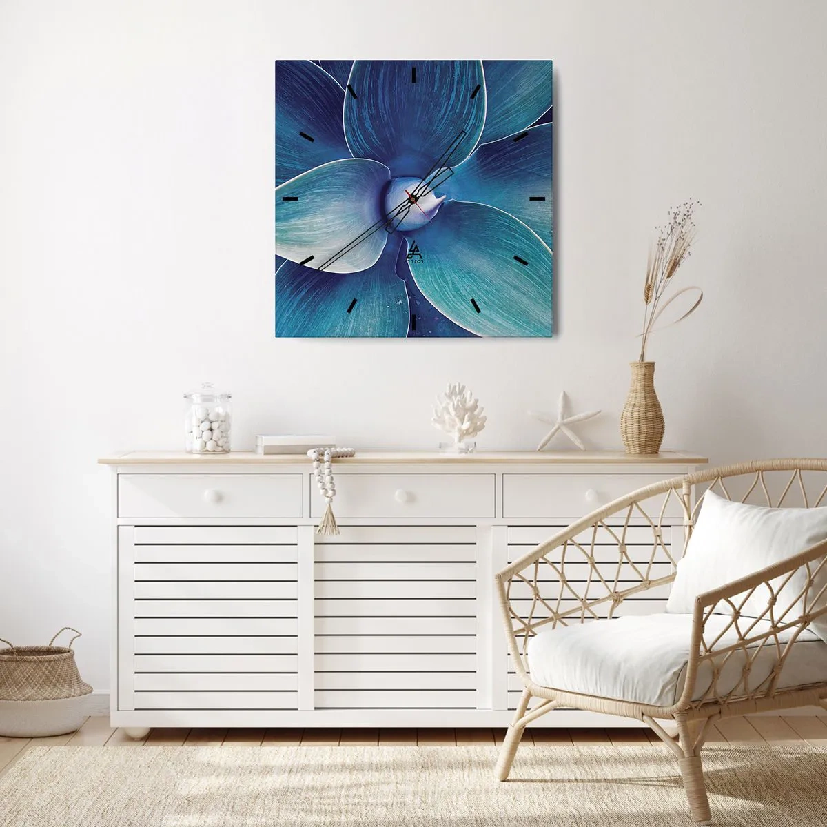 Falióra, Óra - Kékezve az égből - 40x40 cm