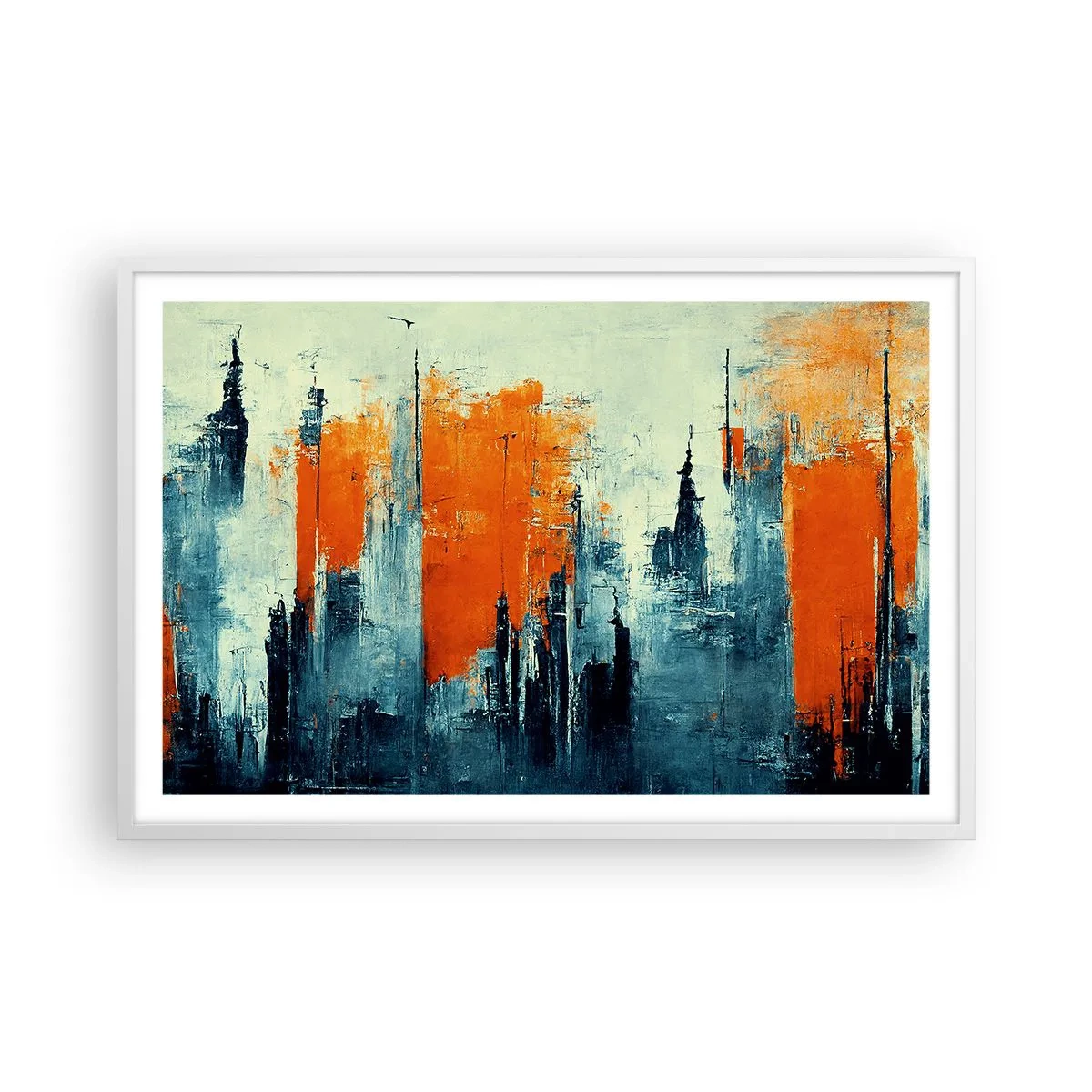 Poszter fekete keretben - Kortárs tájkép - 91x61 cm