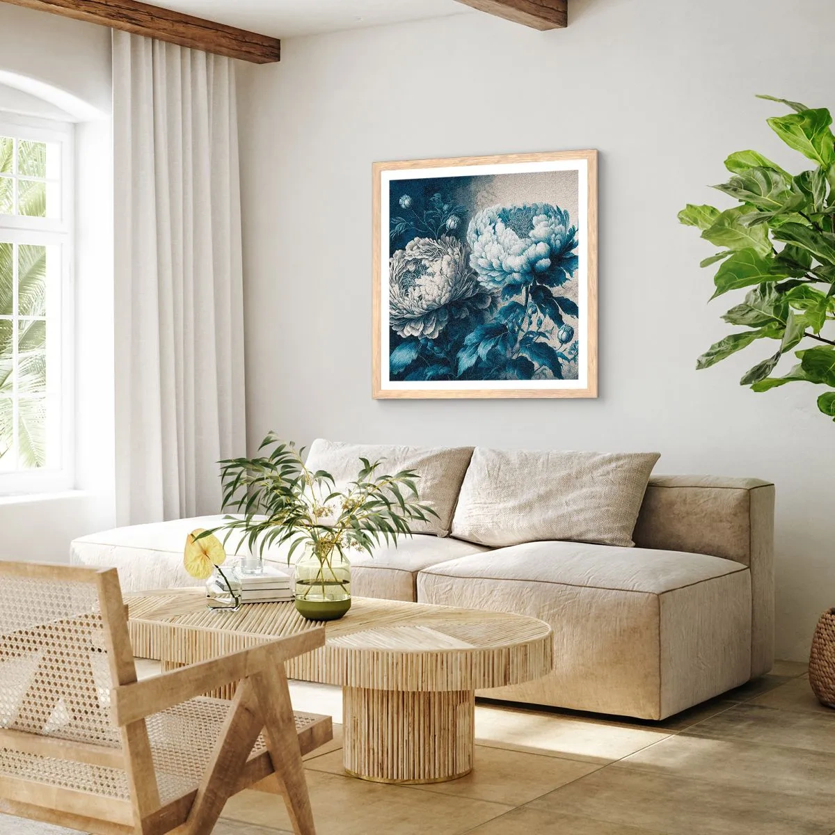 Poszter világos tölgy keretben - Egy jól összeillő pár - 50x50 cm