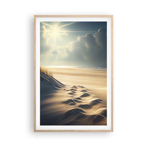 Poszter világos tölgy keretben - Megnyugtató táj - 61x91 cm