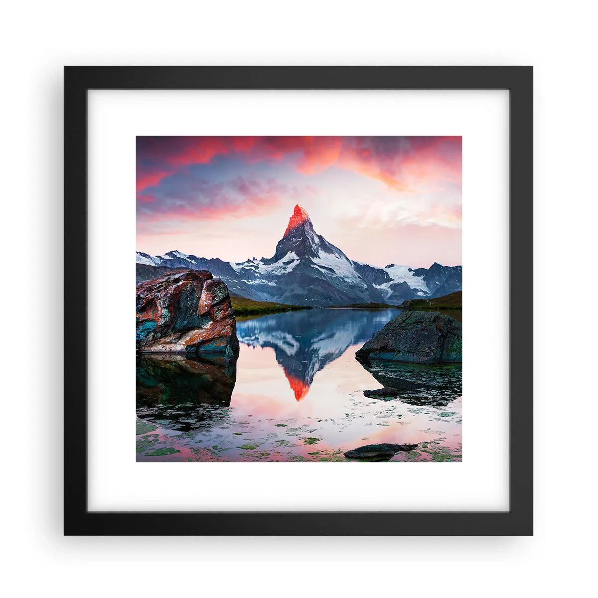 Poszter fehér keretben - A hegyek szíve forró - 30x30 cm