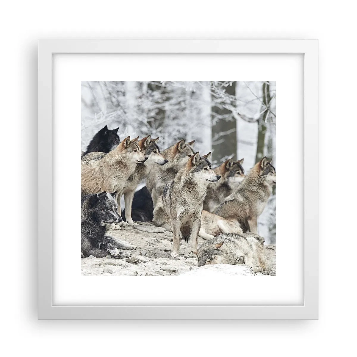 Poszter fekete keretben - Család és barátok - 30x30 cm