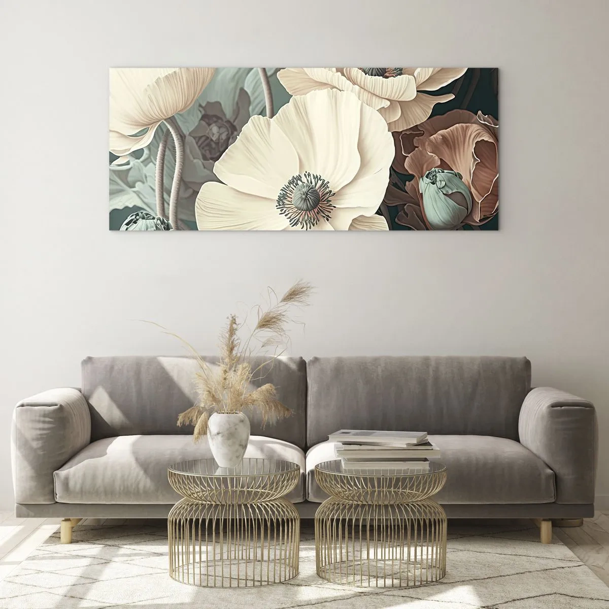 Üveg kép - Pipacsok suttogása - 100x40 cm