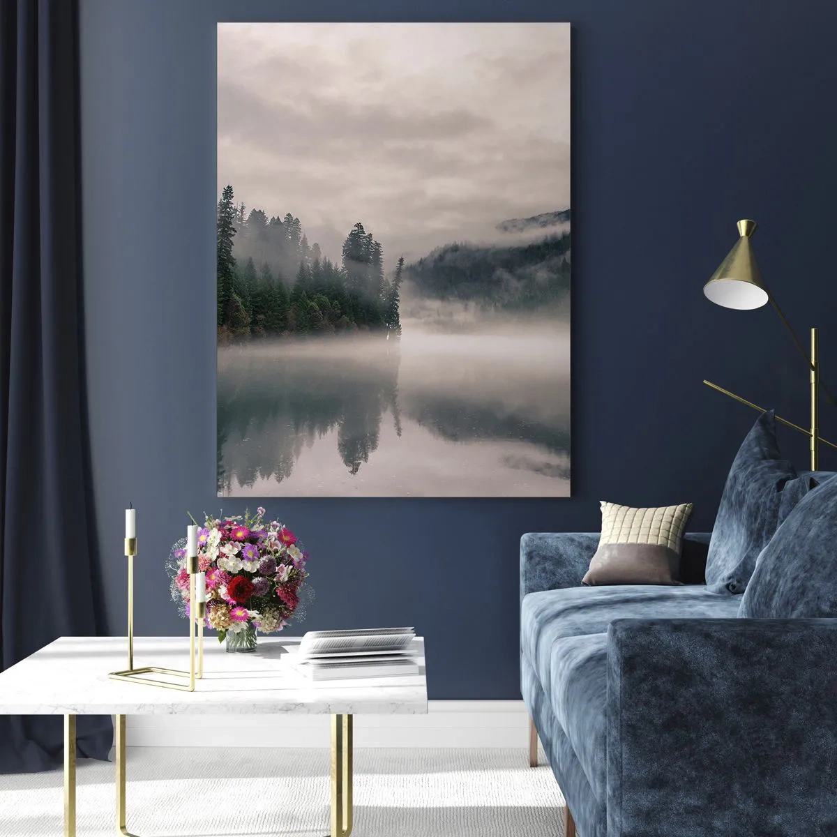 Üveg kép - Ábrándosan, ködben - 50x70 cm