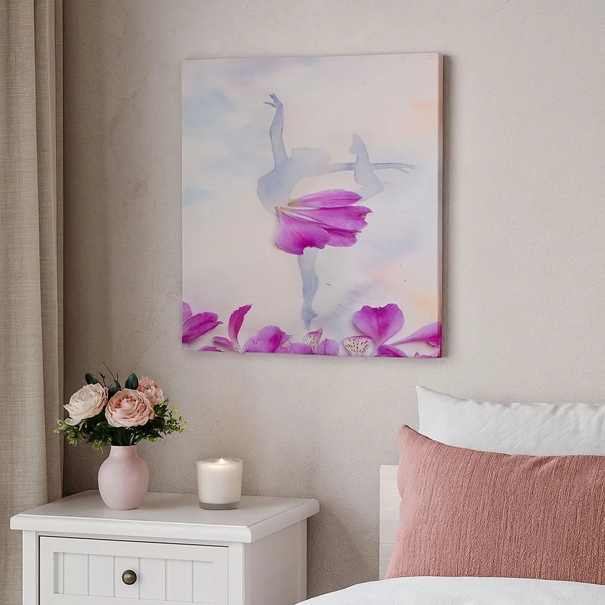 Vászonkép - Gyengéd, mint a virág - 30x30 cm