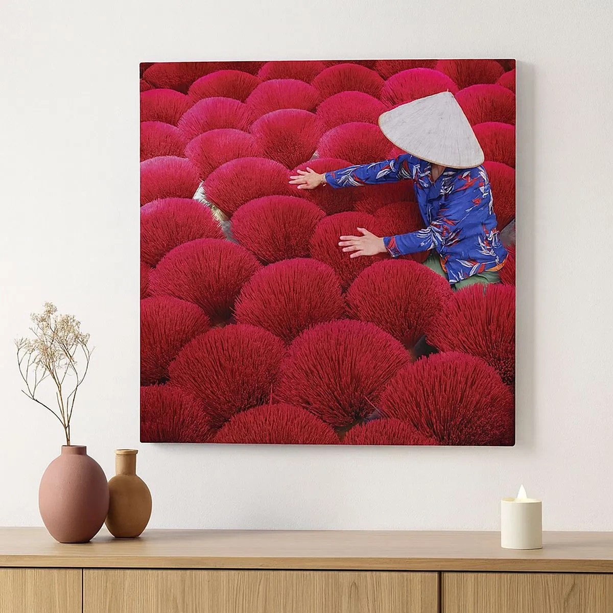 Vászonkép - A rizsföldön - 30x30 cm