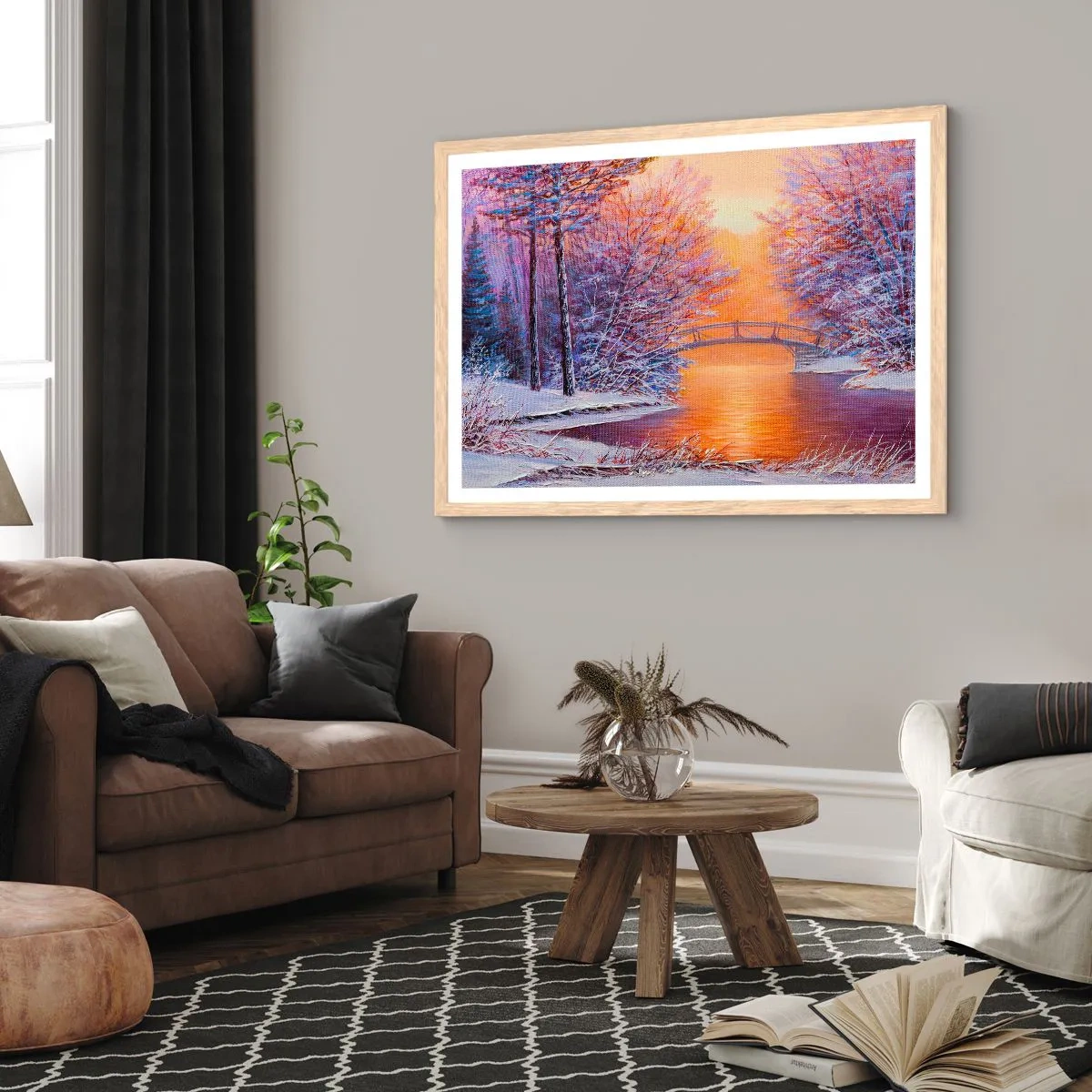 Poszter világos tölgy keretben - Találkozzunk itt - 50x40 cm