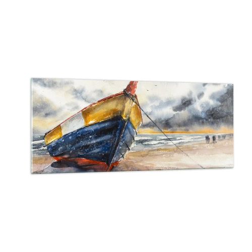 Üveg kép - Pihenés a parton - 100x40 cm